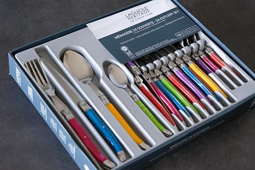 Laguiole Production Heritage 24 Piece Cutlery Set, Multi-Colour